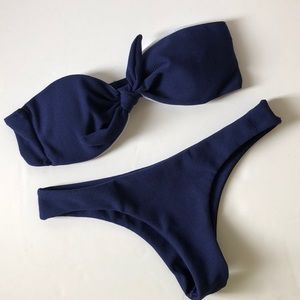 Navy blue cheeky bikini